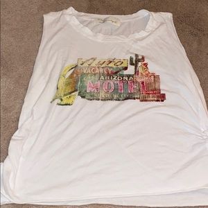 White graphic tank top